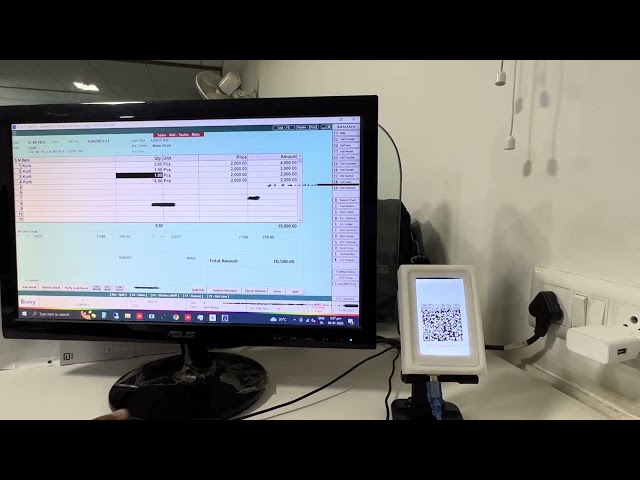 Integrating Dynamic QR Code Display Device with Busy Accounting Software for BHIM UPI Payment - POS