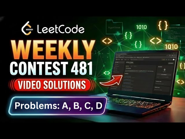 Leetcode Weekly Contest 481 | Video Solutions - A to D | Codehurdle