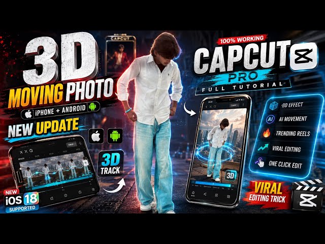 HOW TO CREATE 3-D PHOTO 💀 IPHONE NEW UPDATE AND CAPCUT BODY EFFECTS IN ANDROID ￼