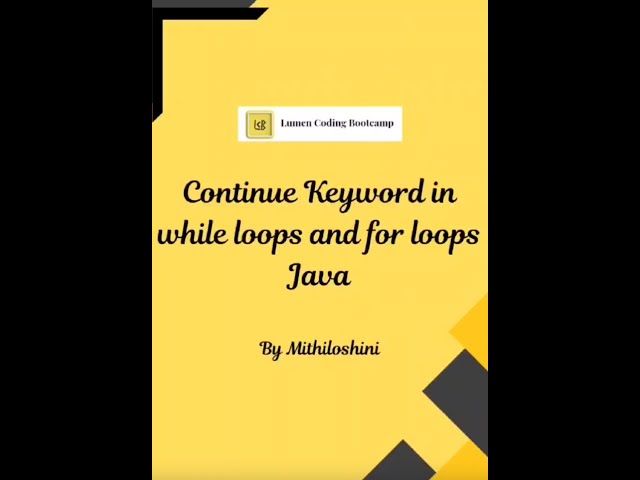Java - continue keyword in while loop & for loop