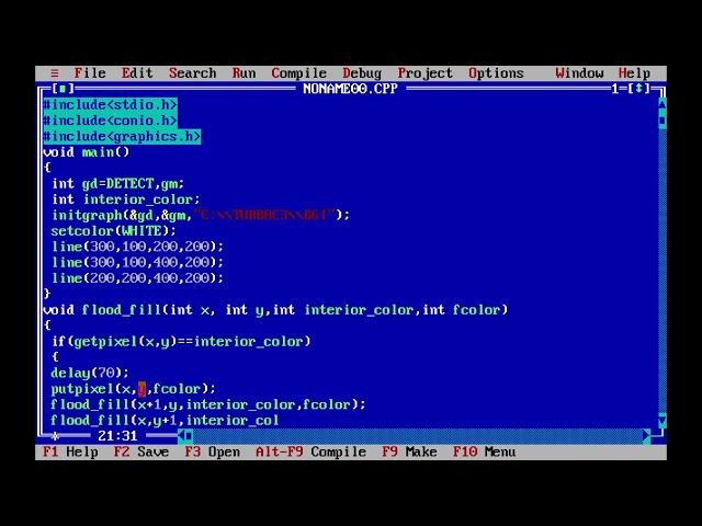 How to write a C program for flood fill algorithm.