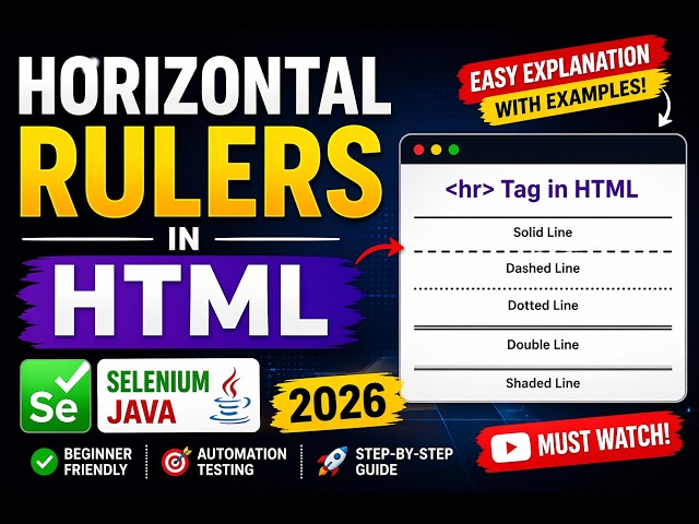 32. Horizontal Rulers in HTML (Selenium Java 2026)