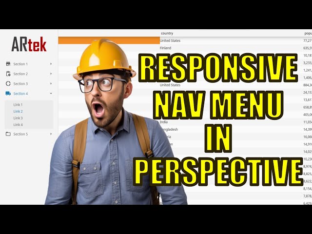 Building responsive navigation menus with Ignition's Perspective module and CSS style sheets.