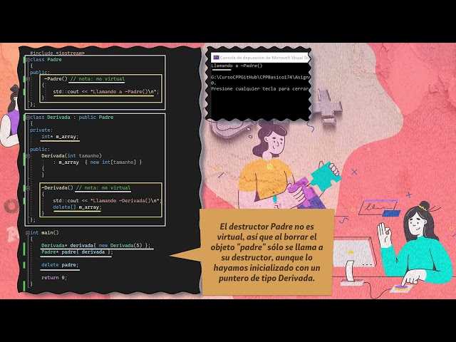 174.- Curso Avanzado de C++. Overriding, asignación y destrucción virtual.