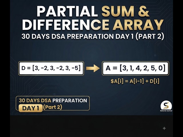 Weighted Sum and Partial Sum Techniques | 30 Days DSA Preparation Day 1 (Part 2)