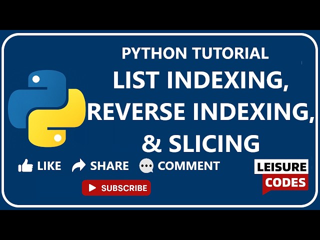 🧾 #Python List Indexing, Reverse Indexing & Slicing Explained #pythonforbeginners #listinpython