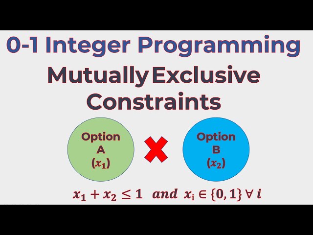 Integer Programming: Mutually Exclusive Constraints (Course Selection Example)