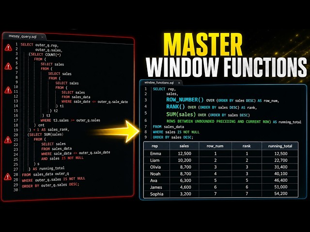 SQL Window Functions: 12 Real Examples for Developers