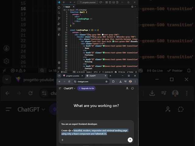 Creare una Landing Page con ChatGPT #javascript #coding #programming #code #python #chatgpt #ai