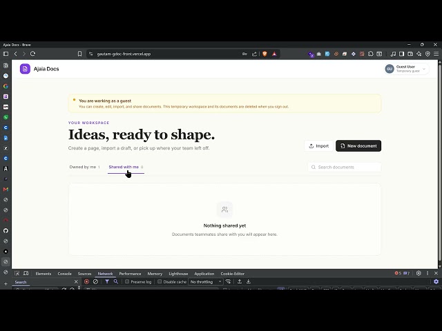 Ajaia LLC – AI-Native Full Stack Developer Assignment | Collaborative Document Editor Walkthrough