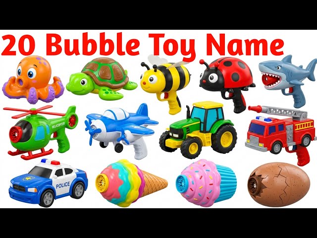 20 Bubble Toy Names in Hindi & English | Octopus, Turtle, Shark Easy Kids Learning Video