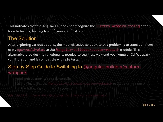 How to Run e2e Tests with ngx-build-plus (Extra Webpack Config) in Angular