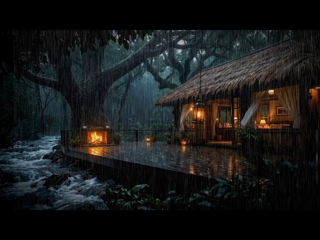 Cozy Forest Cabin Rain Night 🌲 | Sleep Deeply with Soft Rain Sounds