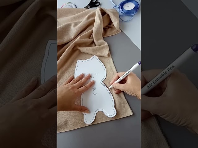 Make your own cat plushie with my PDF Pattern 🧡 Link in comments! #shorts