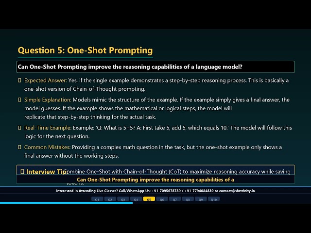 One-Shot Prompting Interview Questions  | Part 1 | Top 10 Basic to Advanced Questions | SHR Trinity