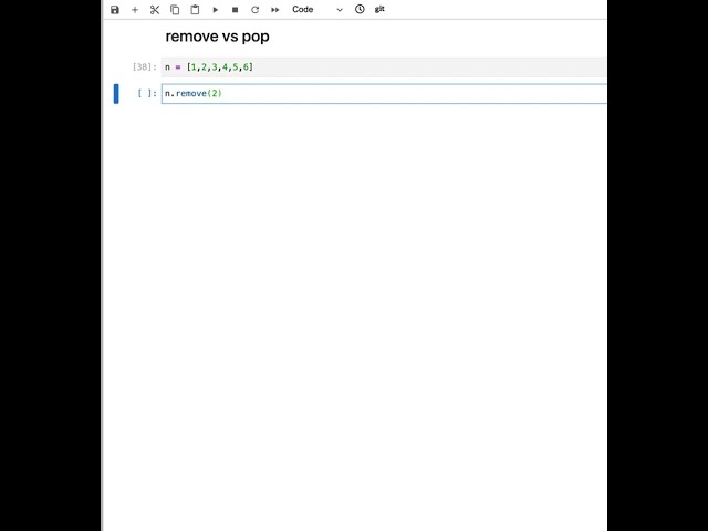 Remove vs Pop in Python List #python #shorts #lists #remove #pop