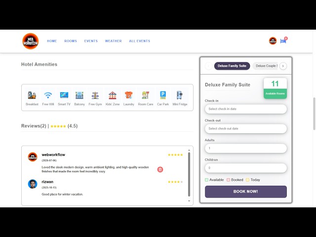 Responsive Hotel Management Software | Python Django | Web Workflow