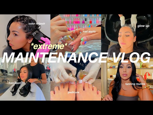 ultimate BEAUTY MAINTENANCE VLOG 🎀 hair makeover, nail appts, blowout, self tanner routine & more