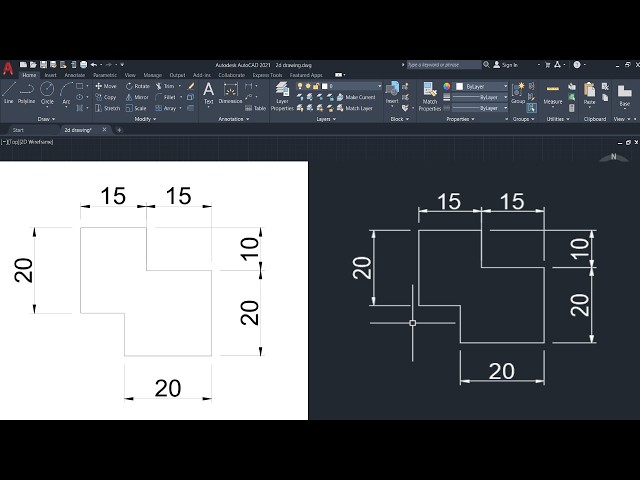 Autocad Drawing Excercise - 3 in English/Tutorial/2d Drawing/Autocad and Solidwork Design