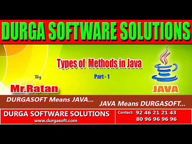 Corejava   Basics  Types of Methods in Java Part -1