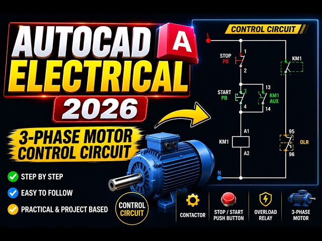 Autocad Electrical Tutorial : Control Circuit of 3Phase Motor
