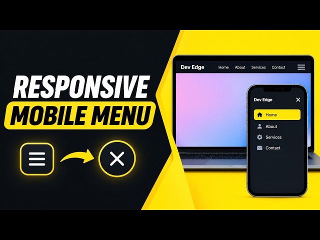How to Create Responsive Navigation Bar Using HTML, CSS & JavaScript