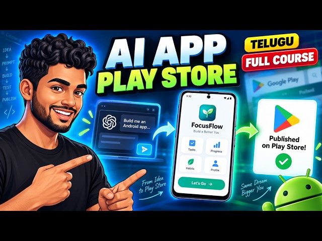 I Built a REAL Android App Using AI & Published It on Play Store 😱 | Telugu Full Course