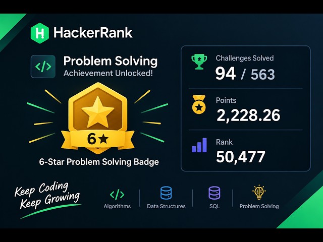 🏆 6⭐ HackerRank Problem Solving!