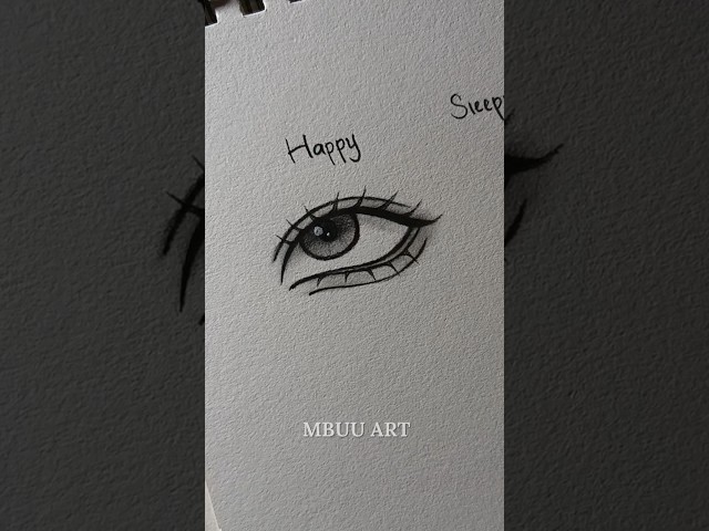 How to draw Eyes✏️ (happy & sleepy) #drawing #tutorial #howtodraw #sketch #art #shorts
