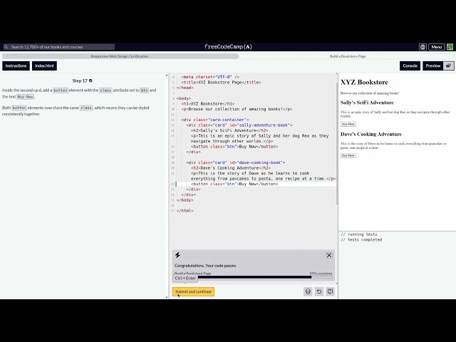 Code with me Freecodecamp Bookstore Lab EPS 2 ED