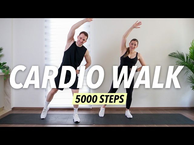 5000 Steps Fat Burn – 30 Min Cardio Walking Workout at Home (No Equipment)