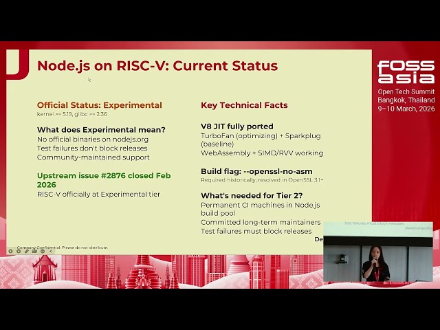 State of the RISC-V Web Platform: Chromium and Node.js Progress, Joey Zeng #FOSSASIA Summit 2026