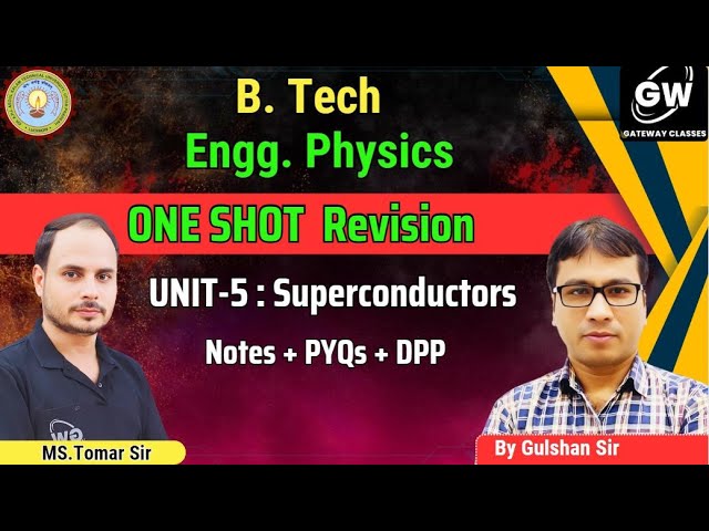 Unit-5 I One Shot I  I Superconductors I Physics by Gulshan Sir I Gateway Classes I AKTU