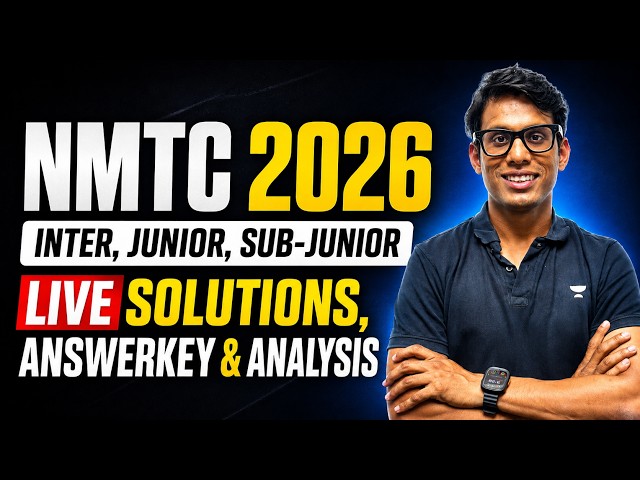 NMTC 2026 Solution, Answer key & Analysis | Inter, Junior, Sub-Junior | Prashant Jain