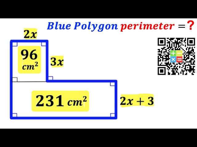 Can you find Perimeter of the Blue Polygon? | (Rectangles) | #math #maths | #geometry
