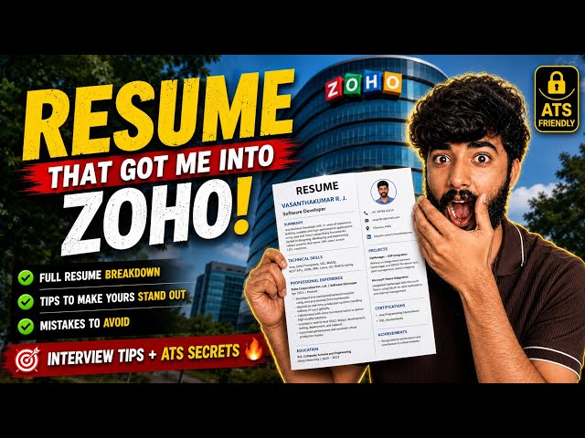 The Resume That Landed Me a Job at Zoho 💼| Resume Reveal 🔥| Software Engineer 💻