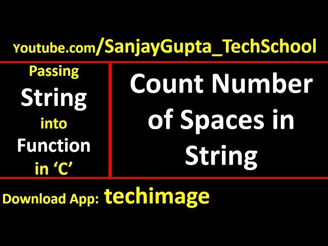 Count number of spaces available in string by passing string into function in c