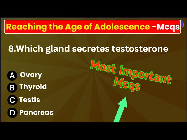 Reaching the Age of Adolescence Class 8 MCQ Questions With Answers CBSE | #class8 #science
