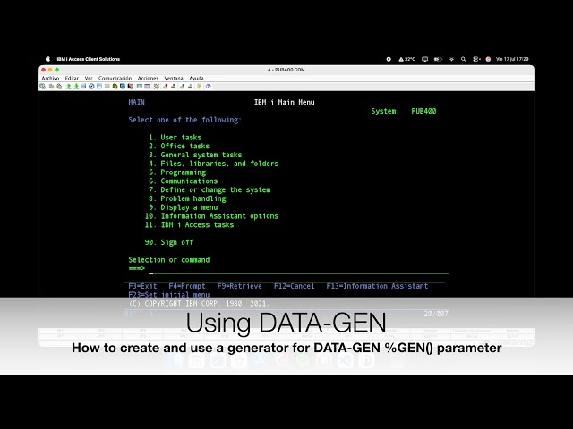 Coding in RPG (IBM i/AS400). Creating and using a generator for DATA-GEN