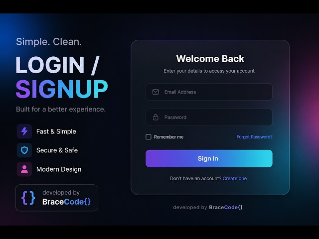Modern Login/signup form HTML CSS JS