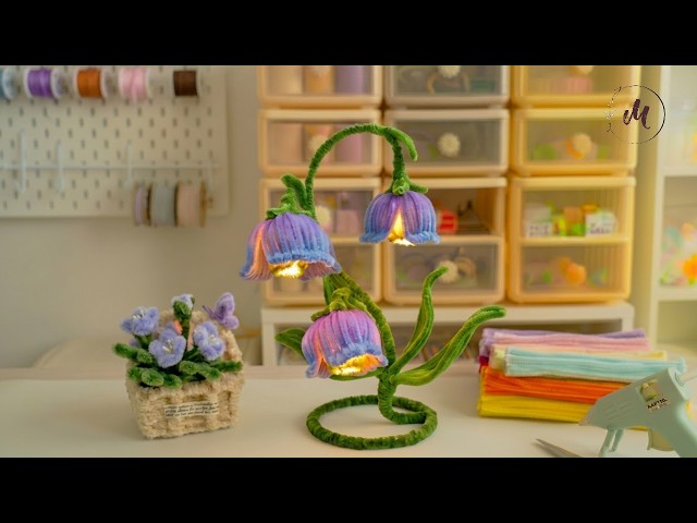 DIY Pipe Cleaner Lily of the Valley Lamp | Easy Room Decor Tutorial