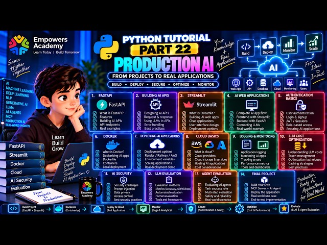 Python Tutorial | Part 22 - Production AI | Deployment, Security & Optimization