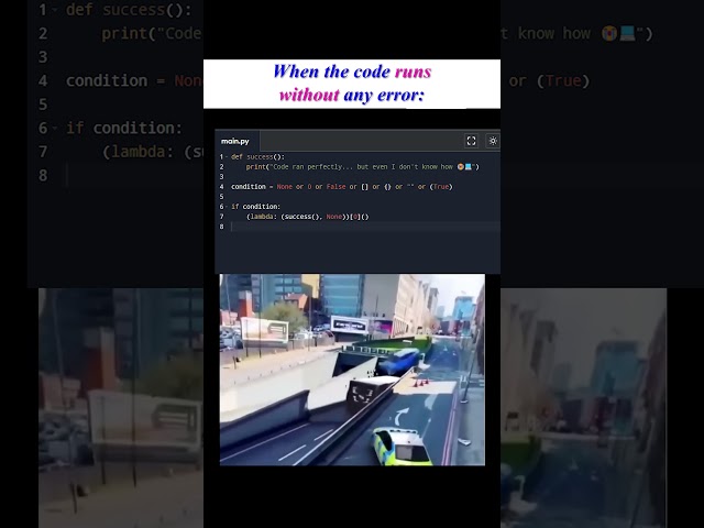 When Your Code Runs Without Any Errors…💻 #shorts #youtubeshorts #viral #coding #programming