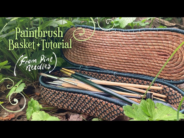 making a pine needle basket ~ for my paintbrushes