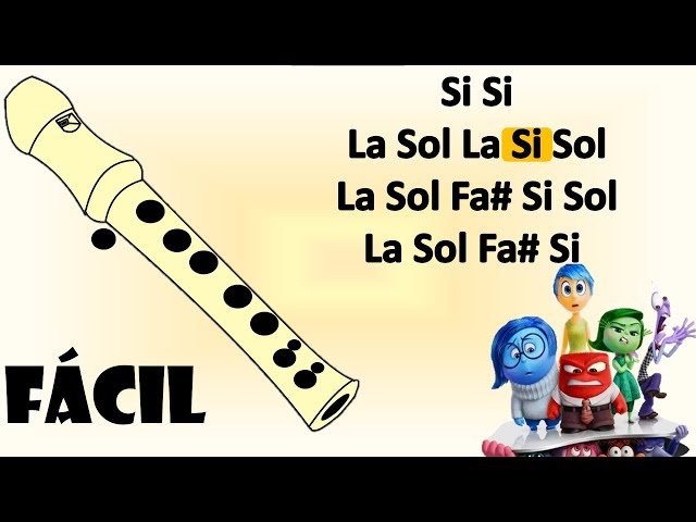 ⚆_⚆ Intensamente ⚆_⚆  flauta dulce fácil, tutorial con animación, canción fácil