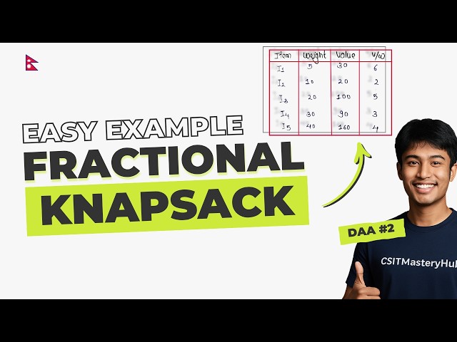 Fractional Knapsack Problem Explained with Example | Greedy Algorithm