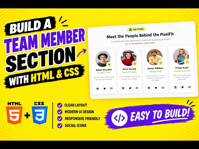 Build a Team Member Section with HTML & CSS