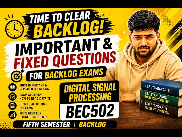 🔥 DSP (BEC502) Important & Fixed Questions 2026 | Backlog Exam | Digital Signal Processing 5th Sem