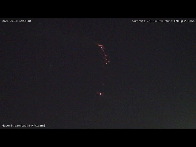 🔴 LIVE: Mayon Volcano Eruption, PH (SSW view) [RPi IMX-V1cam] 11:00 Jun-18-2026 (PST)