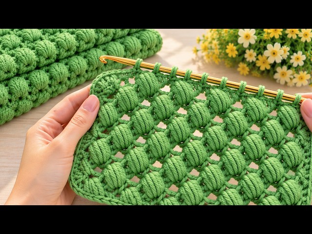 The Prettiest Tunisian Crochet Stitch You’ll Ever See! ✨ #TunisianCrochet #CrochetPattern